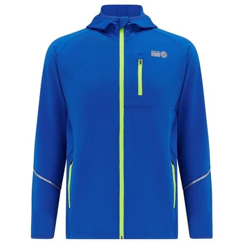 Image of Time To Run Men's Running Hoodie Jacket - Thermal Full Zip With Pockets & Thumbloops Small 36"- 38" Barents Blue