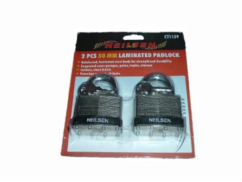 Image of 2Pc 50mm Laminated Padlock Keyed Alike Padlocks Heavy Duty Garage Quality CT1139