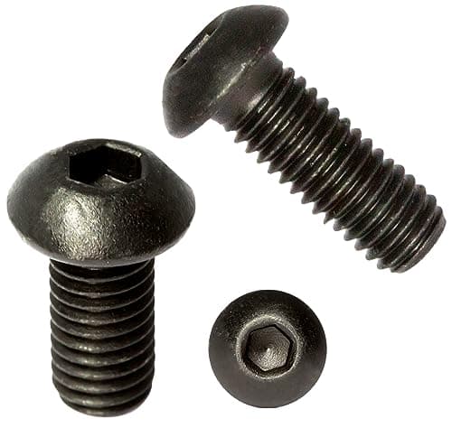 Image of M6 (6mm x 16mm) Black Zinc Flake Class 10.9 Button Head Screws Allen Socket Bolts Screws ISO 7380-1 (Pack of 20) N16ABC