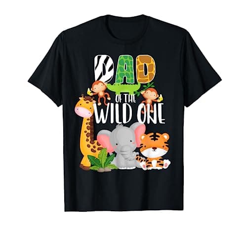 Image of Dad of the Wild One Zoo Theme Birthday Safari Jungle Animals T-Shirt