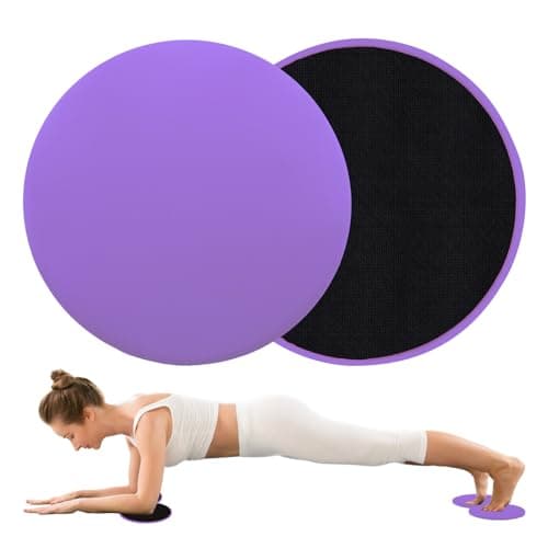 Image of 2Pack Gliding Discs, Dual Sided Core Sliders Core Sliding Discs Exercise Slider Ultimate Core Trainer Gym Home Abdominal Total Body Workout Gliders Gym Use on Carpet Hard Floor for Women Men (Purple)