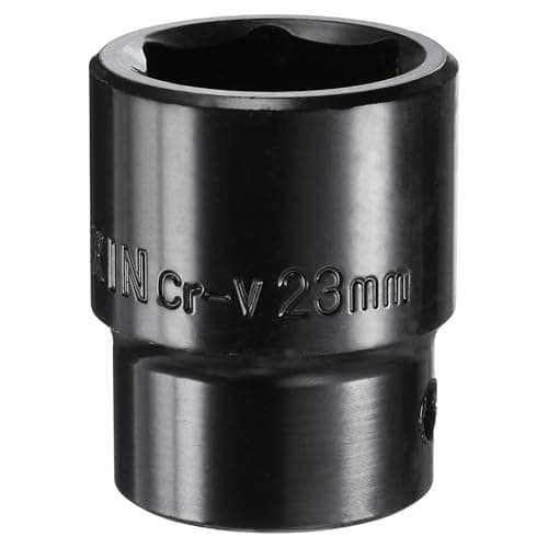 Image of sourcing map 1/2" Drive 6 Point Pneumatic Socket 23mm Metric Shallow Impact Socket Chrome Vanadium Steel Square Drive 6-Point Sockets Mechanic Hand Tool for Pneumatic Wrench, Black