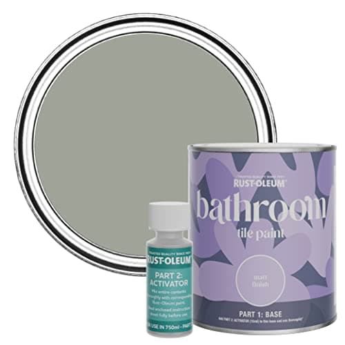 Image of Rust-Oleum Green Water-Resistant Bathroom Tile Paint in Matt Finish - Tea Leaf 750ml
