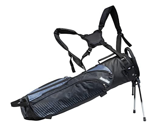 Image of Longridge 7" Tri Lite Sunday Golf Carry Bag - Black/Silver