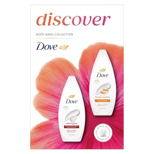 Image of Dove Discover Duo Gift Set Body Wash Collection with a shower puff perfect gifts for her 2 piece