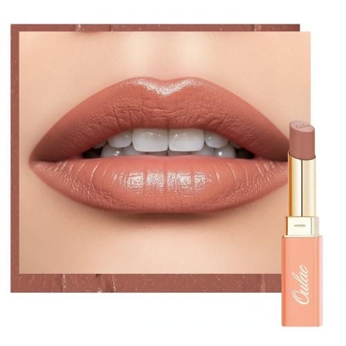 Image of Oulac Satin Matte Pink Lipstick - Pink Brown Long Lasting Lip Stick, Full Coverage with Smooth Creamy Texture Lip Colour, Moisturizing & Weightless Formula Lip Makeup, Vegan, 4.3g, SG11 Breathtaking