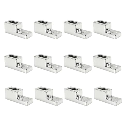 Image of 12x Shower Screen Glass Clamps | Chrome Retaining Brackets for 6mm Panels & Enclosures | Plastic Fixing Clips for Bathroom Wet Rooms