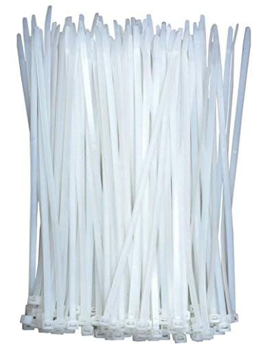 Image of KAXIMON Cable Ties Clear White 300mm x 4mm (100 Pack), Plastic Zip Ties Long Heavy Duty with 40lbs Tensile Strength, Self-Locking Nylon Plastic Wire Ties Wraps for Office, Household and Outdoor