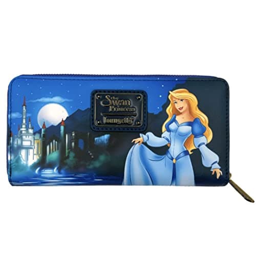Image of Loungefly Swan Princess Odette Castle Scene Wallet, Blue, Zip-around Wallet