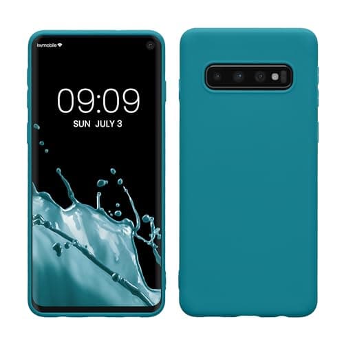 Image of kwmobile Case for Samsung Galaxy S10 Case - Soft Cover - Shockproof TPU Material - Wireless Charging - Teal Matte