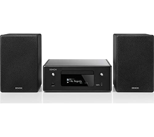 Image of Denon CEOL-N10 Mini HiFi System with CD Player, Sound System for TV, Bluetooth, 2x Optical Input, Google Assistant / Siri / Alexa Compatible, Music Streaming, HEOS Multiroom - Black