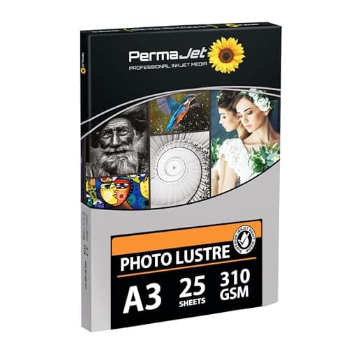 Image of PermaJet Photo Lustre 310gsm | A3 25 Sheets | Inkjet Lustre Printer Photo Paper