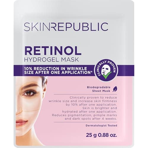 Image of Skin Republic Retinol Hydrogel Anti-Aging Face Mask | Replenishes Moisture And Reduces Appearance Of Wrinkles | Reduces Pigmentation & Dark Spots | Made in Korea (Pack of 1)