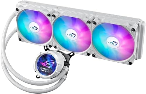 Image of Asus ROG STRIX LC III 360 ARGB LCD Liquid CPU Cooler, 360mm, 7th Gen v2 Asetek Pump, ARGB Fans, Customisable LCD Display, Rotatable Water Block, White