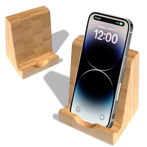Image of Osco Bamboo Smart Phone Holder | Mobile Stand | Cell Phone Dock | Device Cradle | H10 x W8.0 x D7.0cm