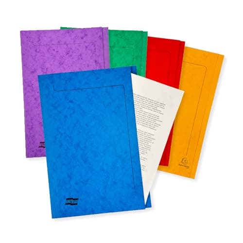 Image of Exacompta - Ref 4820Z - Europa - Square Cut Folder, 265gsm Genuine Premium Pressboard, 240 x 30mm, Suitable for A4 Documents, FSC Certified - Assorted Colours, Pack of 50