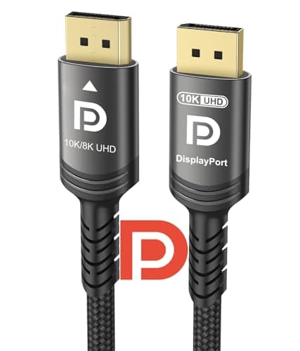 Image of Ubluker 10K 8K 4K DisplayPort 2.1 Cable 54Gbps 1.5M, Certified DP to DP Cable 4K 240Hz 165Hz 144Hz 120Hz 10K 8K 60Hz Nylon Braided UHBR HDCP2.3 FreeSync G-Sync RTX5090 Gaming Monitor PC Projector