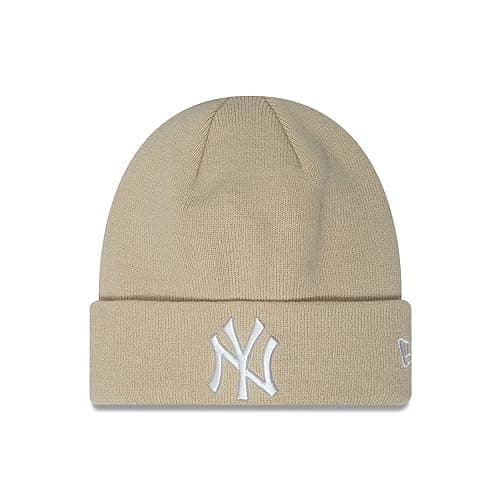 Image of New Era New York Yankees MLB League Essential Stone Cuff Knit Beanie - One-Size Beige