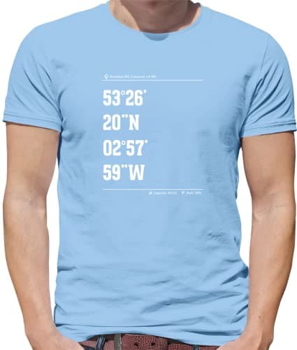 Image of Stadium Coordinates Evertonians - Mens T-Shirt - Sky Blue - XL
