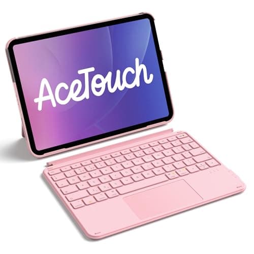 Image of Inateck Ultralight Keyboard Case with Touchpad for iPad A16 11th Gen 2025/10th Gen 2022 (11/10.9 inch), Detachable Keyboard for iPad Air 11" M4 2026/M3/M2, Air 5/4, Pro 11" 4/3/2/1, UK Layout, Pink