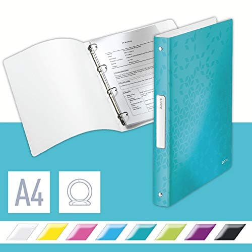 Image of Leitz "WOW" A4 3.2 cm Spine PP Ring Binder - Ice Blue