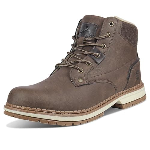Image of CC-Los Men's Hiking Boots Casual Chukka Boots Water-Resistant Work Ankle Boots for Men Brown Size 8.5 Wide