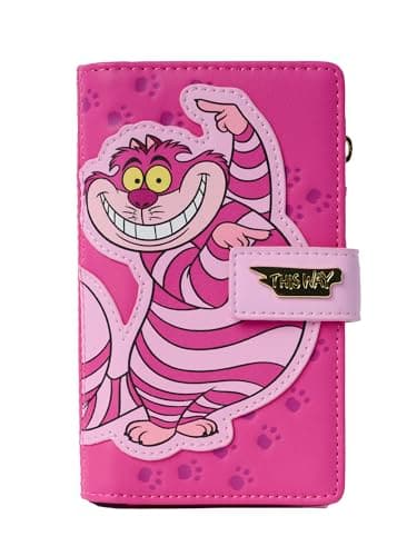 Image of Loungefly Disney Cheshire Cat Wallet Alice in Wonderland Snap Flap Wallet