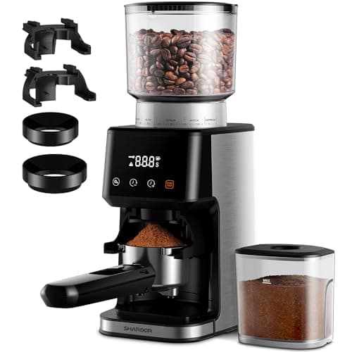 Image of SHARDOR Conical Burr Coffee Grinder Electric for Espresso with Precision Electronic Timer, Touchscreen Adjustable Coffee Bean Grinder with 51 Precise Settings, Brushed Stainless Steel