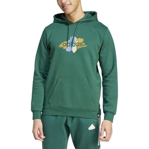 Image of adidas Men's CODES GRAPHIC HOODIE, COLLEGIATE GREEN, L