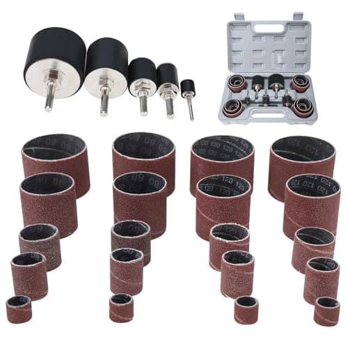 Image of BOOMSTART 25pcs Sanding Drum for Drill, Drum Sander Kit with Rubber Sleeves, Drill Sanding Drum Set, Sanding Drill Bit for Woodworking Drill Press