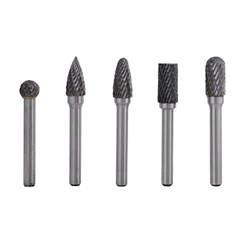 Image of 5pcs Tungsten Carbide Rotary Burr Set 6mm Shank 10mm Head Double Cut Die Grinder Accessories for Metal Grinding Wood Carving Stone Engraving