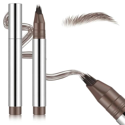 Image of Precision Eyebrow Pen with Micro-Fork Tip for Natural Hair-Like Strokes & Dual-Ended Spoolie - Waterproof, Smudge-Proof, Long-Lasting Formula in Golden Brown for Defined Brows and Daily Makeup