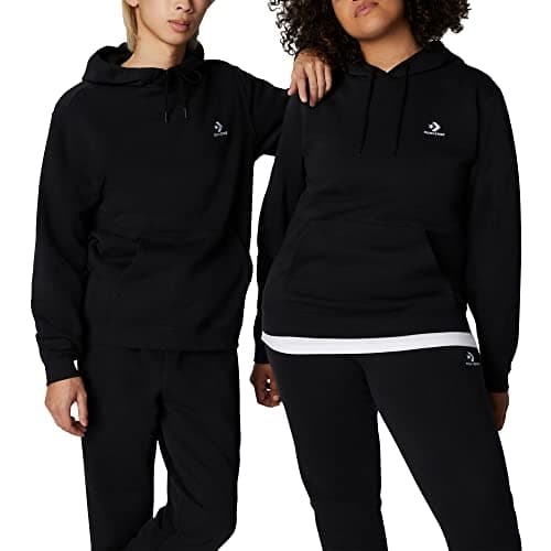 Image of Converse Go-To Embroidered Star Chevron Hooded Sweatshirt Black Code 10024509-A02, black, S