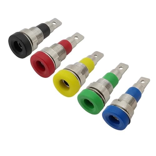 Image of 5Pcs 4mm Banana Female jack Socket Panel Mount Socket Binding Post for 4mm Banana Connector Red/Black/Yellow/Green/Blue(Green 5Pcs)