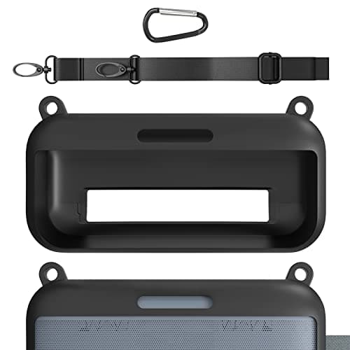 Image of Geekria Silicone Case Cover Compatible with Bose SoundLink Flex, Protective Waterproof, Shockproof Soft Skin, Replacement Speakers Travel Carrying Case with Shoulder Strap (Black)