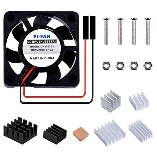 Image of GeeekPi Raspberry Pi 4 Quiet 30x30x7mm 3007 Fan DC 5V 3.3V Brushless CPU Cooling Fan with Heatsink for Pi 4B/3B+/3B & Zero/Zero W & NESPI CASE Plus (1-Pack)