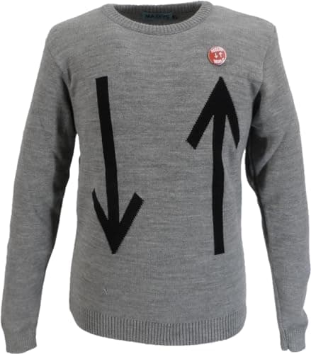 Image of Mazeys Mens Modern World Crew Neck Jumper (Grey L)