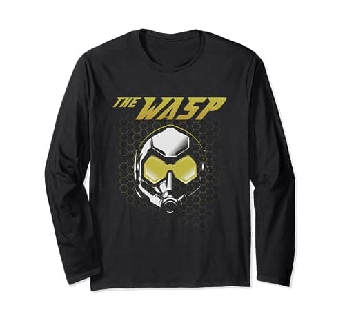 Image of AntMan and The Wasp Hope Mask Hexagon Long Sleeve T-Shirt