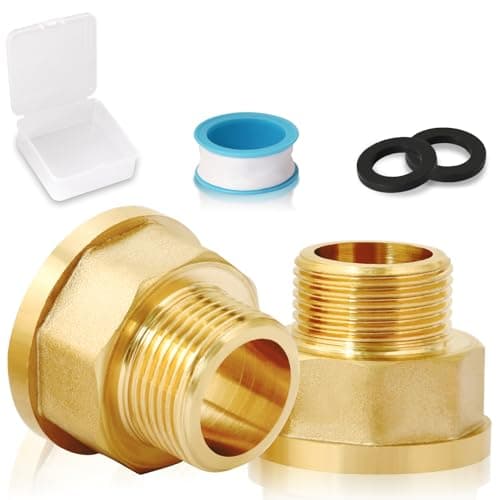 Image of Josaton Brass Hex Bushing Reducer, 1" Female to 3/4" Male BSP Adapter Coupler Thread Reducing Connector for Gas, Water Pipe Connecting Conversion(2Pcs)
