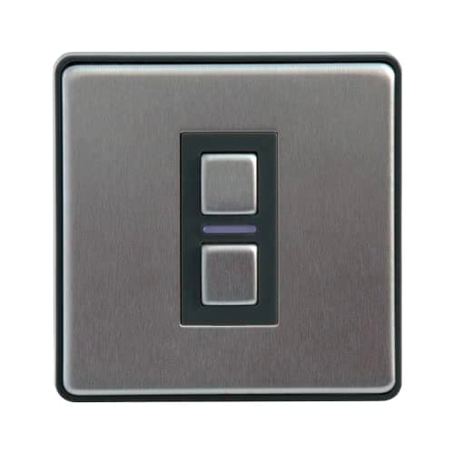 Image of Lightwave LP21 Smart Dimmer, 1 Gang, Works with Alexa, Google Assistant, HomeKit, iOS & Android Compatible - Stainless Steel