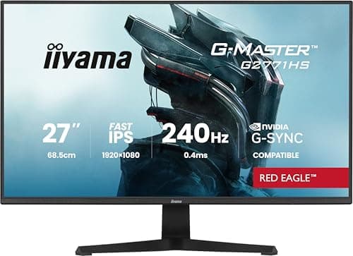 Image of iiyama G-Master Red Eagle G2771HS-B1 27 Inch Fast IPS LED Gaming Monitor Full HD 240Hz HDMI DP 0.4ms G-SYNC Black