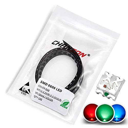 Image of Chanzon 100 pcs 0603 SMD RGB Multicolor LED Diode Lights Chips (Red Green Blue Tricolor 1.6mm x 1.6mm Common Anode 4 pin DC 20mA/Color) Lighting Bulb Lamps Electronics Components Light Emitting Diodes