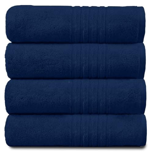 Image of GC GAVENO CAVAILIA New Hampton Hand Towels, Ultra Soft Extra Absorbent Pack of 4 Luxury Towel Set, 100% Ringspun Cotton, Navy, 4PK