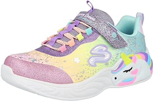 Image of Skechers Girl's Unicorn Dreams Sneakers, Purple Textile/Multi Trim, 12 UK Child
