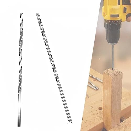 Image of 2 PCS 200MM x 4MM Extra Long Hss Drill Bit Set,Twist Drill Bits Straight Shank Tool Drill Bit (4MM)