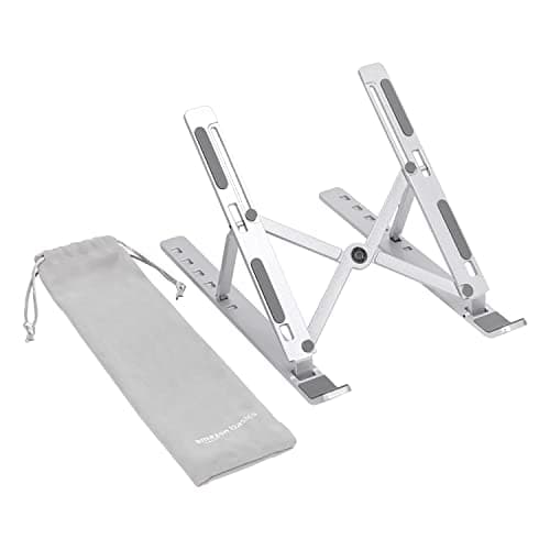 Image of Amazon Basics Laptop Stand with 6-Angle Adjustment, For Laptops 10 (25.4 cm) - 15.6 Inches (39.6 cm), Silver