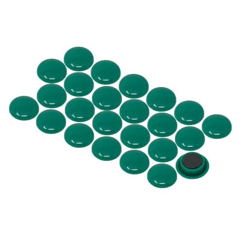Image of Medium Green Planning Office Magnets for Fridge, Whiteboard, Noticeboard, Filing Cabinet - Pack of 12