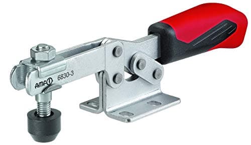 Image of AMF 93005 "6830" Horizontal Acting Toggle Clamp with Horizontal Base, Silver/Red, Size 0