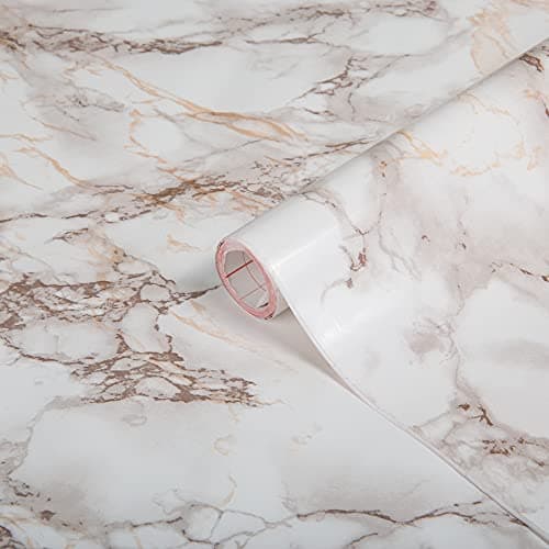 Image of d-c-fix vinyl wrap Cortes brown marble effect 45 cm x 2 m - sticky back plastic roll for furniture, kitchen & cupboards - contact paper sticker self adhesive film