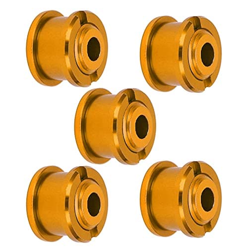 Image of CHICIRIS 5pcs Single Chainring Bolts, Made of 7075 Aluminum Alloy Lightweight Durable, with 5mm Hex Wrench, for Mountain Bike Road Bike Folding (Gold)